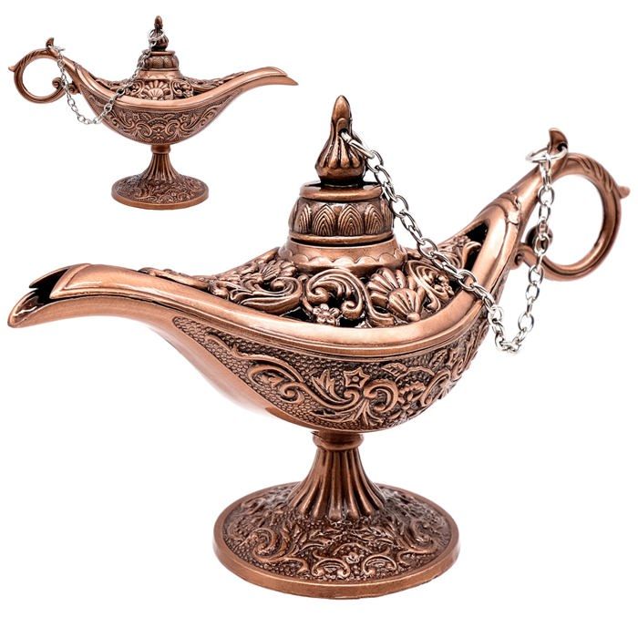 Lampe magique Aladin génie métal 11.5x4x7.5cm - relief 3D creux - décoration rétro maison bureau Lumiryn