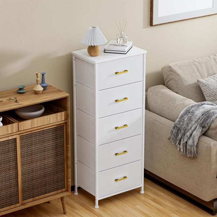 ViYi.Rectangulaire de Casiers Tiroirs - Caissons De Rangement de Blanc - Enfilade H 112cm - Scandinave - Moderne