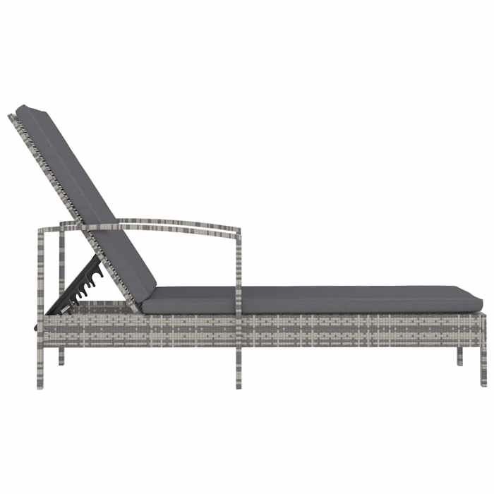Soldes d’automneGris Chaise/Meuble dextérieur COCO - Chaise longue - avec accoudoirs - résine tressée Gris 4373627817149