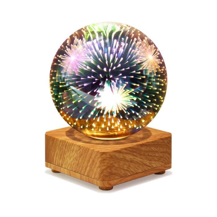 Veilleuse Led Romantique Boule De Verre Magique - Lampe De Table Décorative USB - Pour Salon Chambre à Coucher Chambre