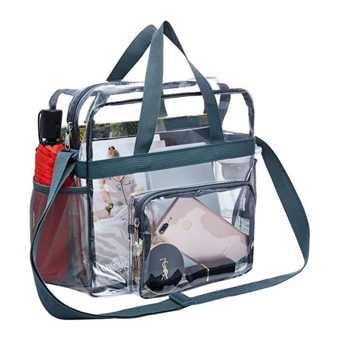 Sac Fourre Tout Sac Transparent Grande Contenance Sac De Voyage Portable Sac De Lavage Pvc Protection Froid Gris