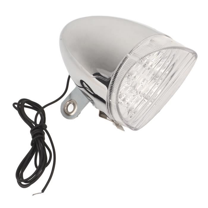 Phare Avant Vélo Rétro 3 LED Jojomino – Style Vintage, Noir, Facile à Installer
