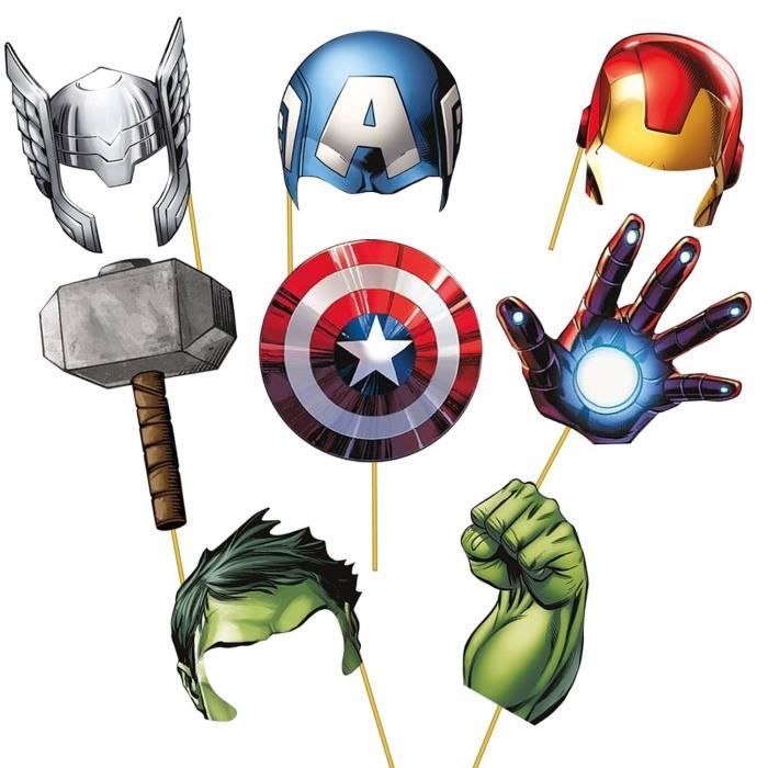 Avengers Photobooth Ensemble De 8 Avenger Theme Anniversaire Ldq8x Cdiscount Informatique