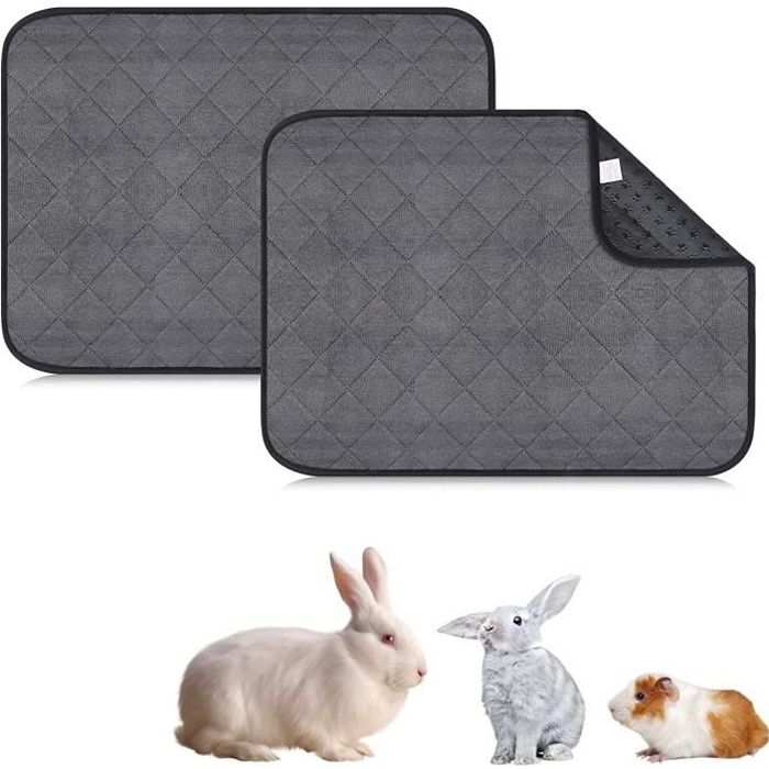 Comparer les prix de Lot de 2 Tapis pour Cage de Cochon dInde Coussinets Absorbants Etanches Lavables pour Cage de Chinchilla Hérisson Lapin Nain 60*45c