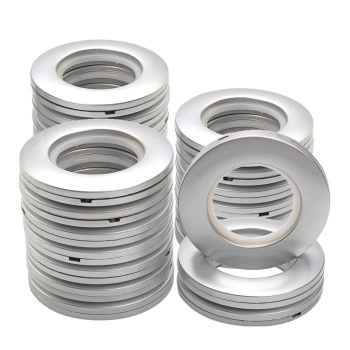 Lot De 20 Anneaux En Acier Inoxydable Pour Pinces à Rideaux - Clip De Canne - Neuf Sous Emballage