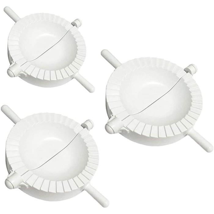Blanc Voarge Lot de 3 moules à raviolis Dumpling Dough Impression Press Pâtisserie Outils Mold Accessoire de cuisine 
