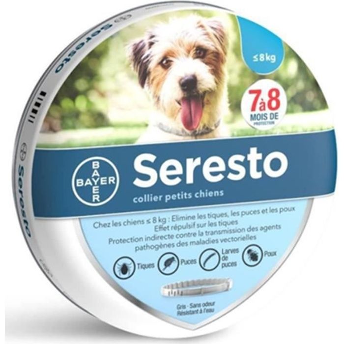 Meilleurs prix pour Seresto Collier Anti-Puces Et Anti-Tiques Seresto Antiparasitaire Pour Petit Chien -8Kg
