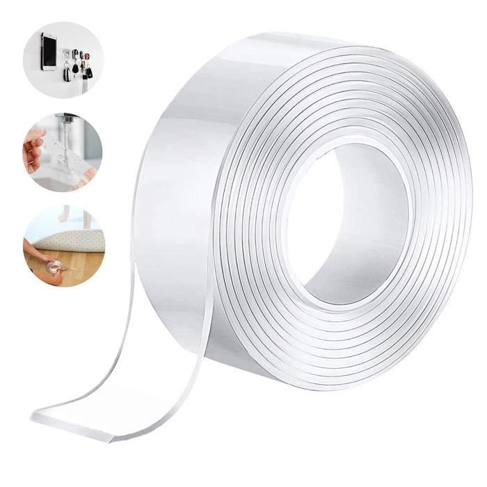 Ruban Adhésif Nano Réutilisable Transparent - Forte Adhérence, Imperméable, Pour Bricolage