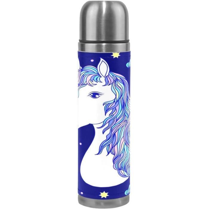 Gourde Thermique Licorne Mypiky – 500 Ml – Acier Inox, Paille Intégrée – Enfant