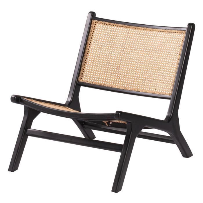 fauteuil lounge surigao - rotin/bois - avec accoudoirs - style ethnique - ailleurs