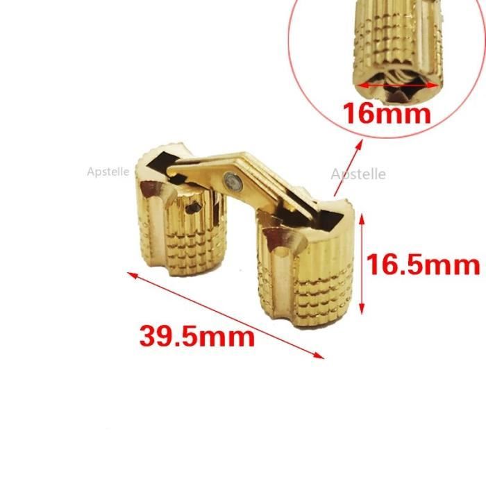 Charnière D'armoire De 8mm, Angle D'ouverture De 180 Degrés Avec Vis, Charnière De Baril En Laiton Invisible, Charnière De Meubles, Boîte à Bijoux à Faire Soi-même, 8 Pièces
