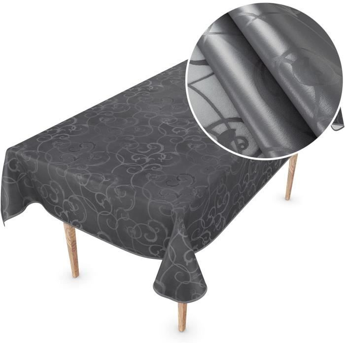 Nappe En Toile Cirée KEVKUS - Motif Floral Champagne - Lavable, Effet Lotus - 03038-56