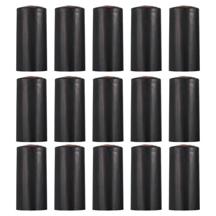 Capsules Thermorétractables Bouteilles Vin - Lot 200 Noir/doré - PVC Pour Scellage Professionnel