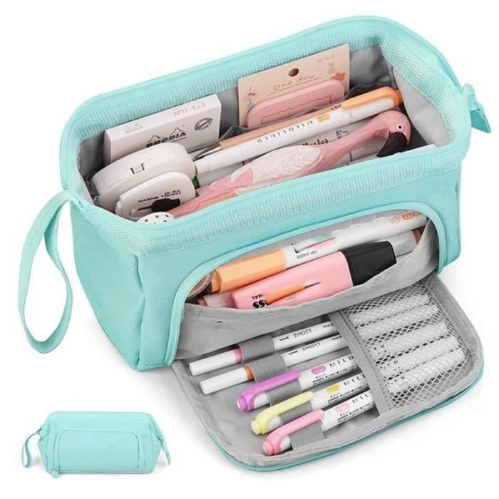 Trousse à Crayons En Toile Fleurie - Grande Capacité, Ultra-pratique Pour L'école Ou Le Maquillage