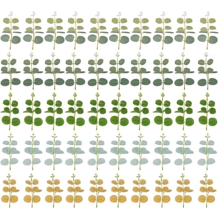 20 Pcs Branches D'eucalyptus Artificielle Faux Eucalyptus Tiges D'eucalyptus Artificielles Simulation Feuilles D'eucalyptus Plante Artificielle pour Mariage Maison Cuisine Décoration, Gris Vert
