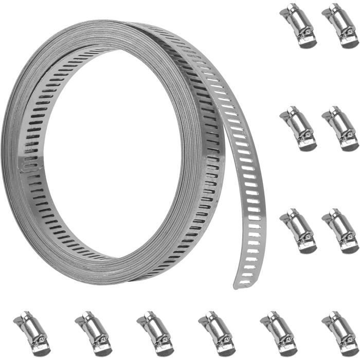 Lot 10 Colliers De Serrage 26 Mm Avec Caoutchouc EPDM – Acier Inox V2A, Fixation Solide Pour Câbles, Tuyaux Et Conduites