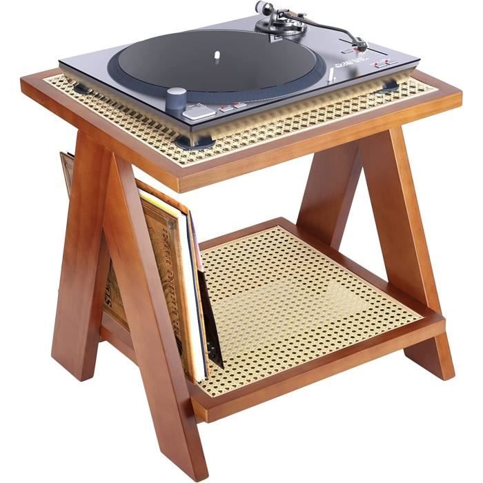 Support pour tourne-disque 2 niveaux - Table de meubles en bois ...