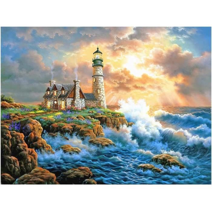 DCIDBEI Square Diamond Painting Paysage Carrées 50x40 cm Tableau Perle
