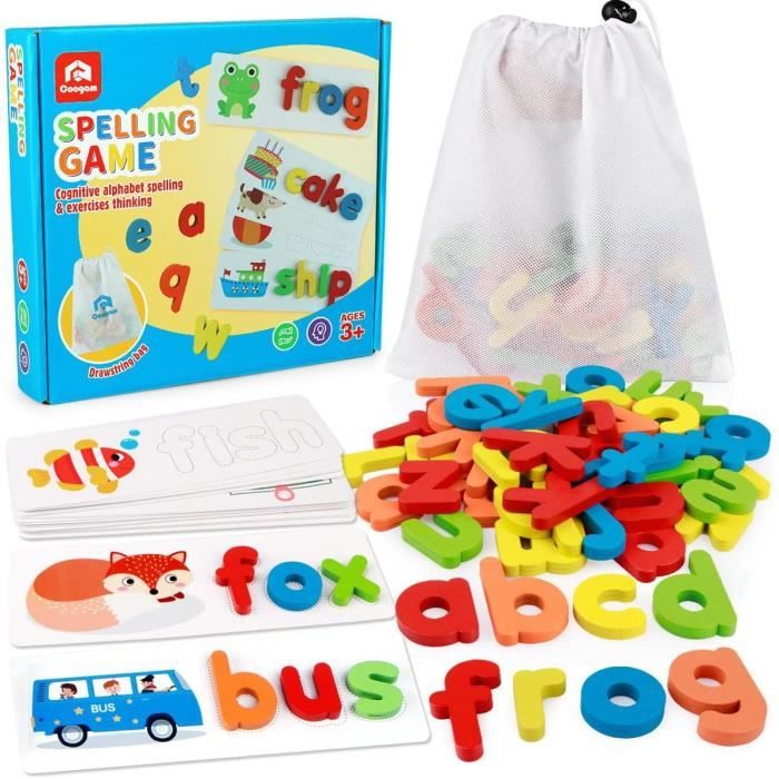Jeu d'Apprentissage de l'Orthographe Jouet Correspondance des Lettres 26 Lettres Jouet d'Orthographe pour Tout-Petits Enfants pour Bébé