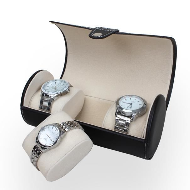 Boîte à Montre Pour Homme Pour 2 Montres - Écrin Élégant De Rangement, Organisateur En Cuir Pour Collection De Montres, Idéal Voyage Et Présentation (Marron