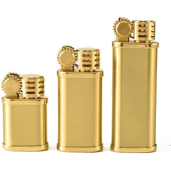 Briquet Vintage En Laiton Nizirioo - Mécanique à Kérosène Rechargeable - Cadeau Homme Rétro