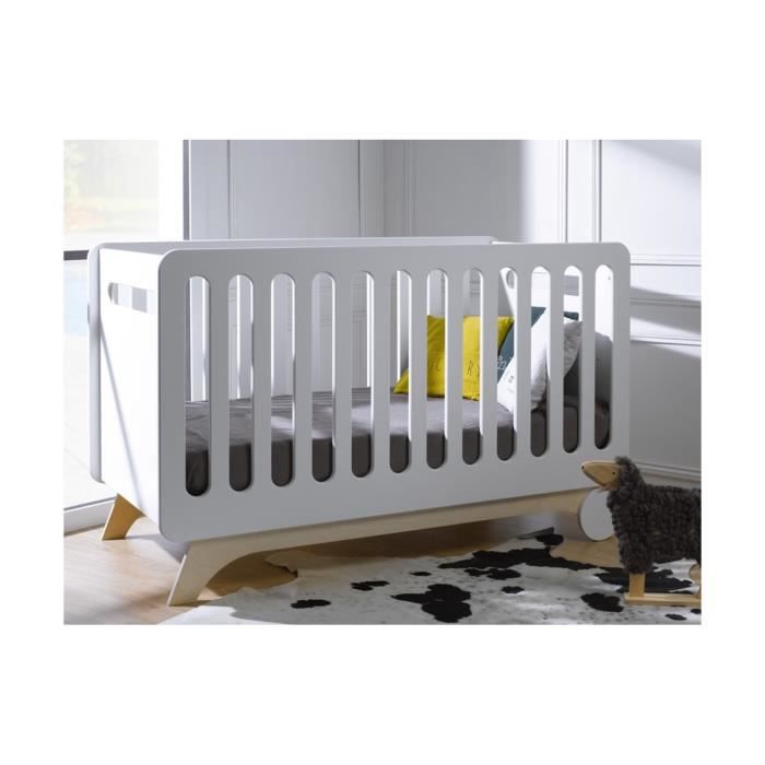 Lit Bebe Bonheur Bouleau Barreaux Et Kit De Conversion 70x140 Cdiscount Puericulture Eveil Bebe