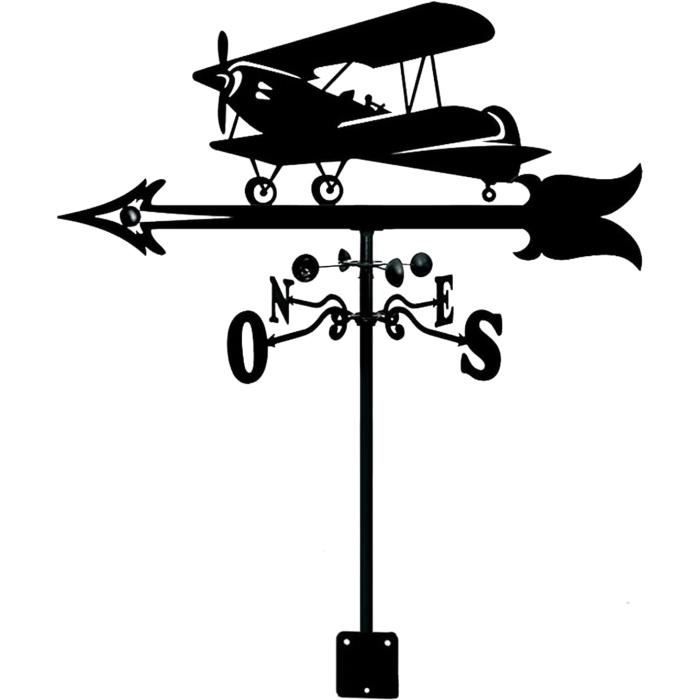 Girouette d'extérieur - Sculpture éolienne avion, girouette en
