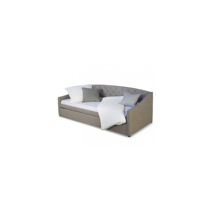 lit d'appoint banquette extensible 90x200 cm gris