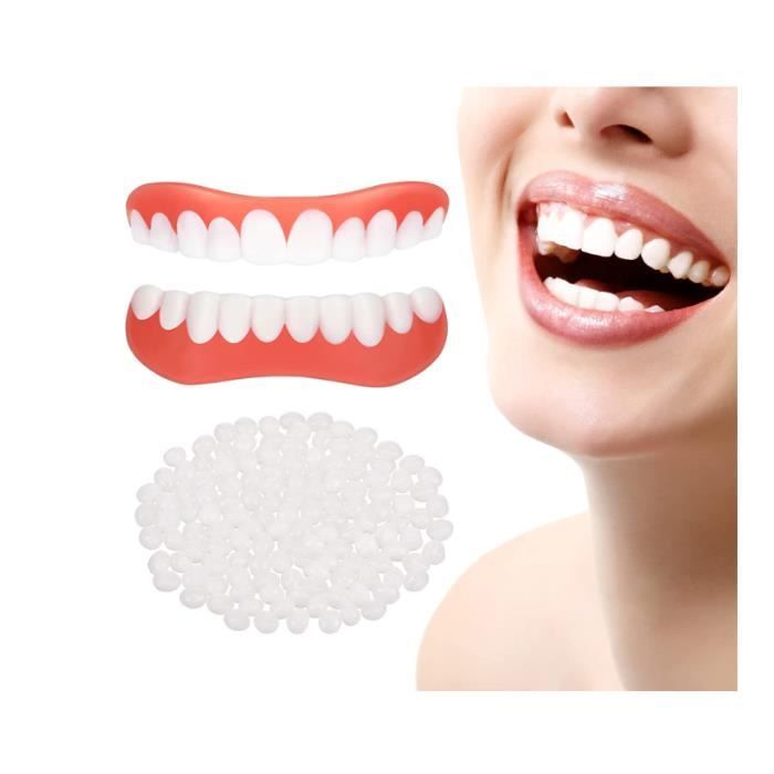 Dentier Cosmétique En Silicone - Fausses Dents Blanches Simulation Facettes - Accessoire Déguisement