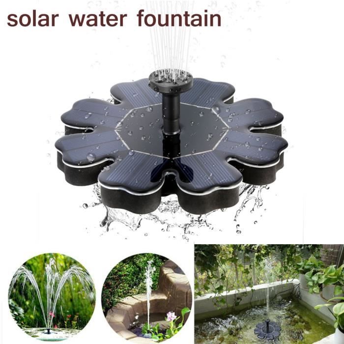 Fontaine Solaire a Eau 1.6W Fontaine Extérieur Deco Jardin Mini Pompe a Eau