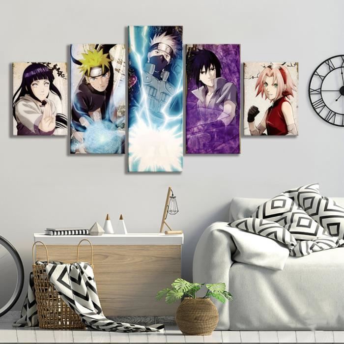 Imprimer Affiche Modulaire Image Mur Art 5 Pieces Hd Anime Kakashi Naruto Sasuke Personnages De Dessins Animes Decor A L Cdiscount Maison