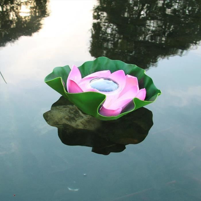 Lumière d'étang de Piscine de Jardin, Lampe Flottante de Fleur de Lotus à  Changement de Couleur LED à énergie Solaire étanche(Blanc - Cdiscount Jardin