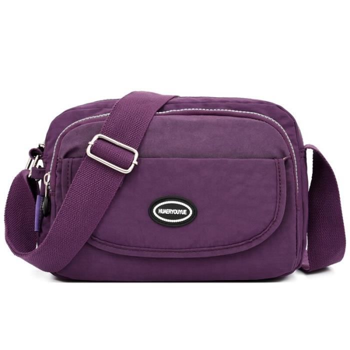 Sac Fourre-Tout Bandoulière Femme - Grand Sac à Main GM Likkie Nylon Imperméable Pliable Bleu Marine - Capacité Ordinateur 13 Pouces