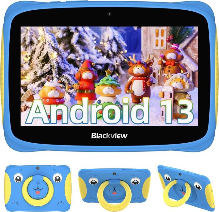 Blackview Tab 3 Kids Tablette Tactile pour Enfants Android 13 7 60HZ 4Go+32Go-SD 1To 3280mAh WiFi Éducative Tablette – Bleu