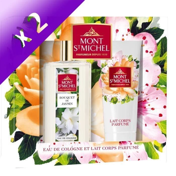 MONT SAINTMICHEL Coffret Eau de Cologne Jasmin 75ml + Lait Corps Parfumé 75ml (Lot de 2