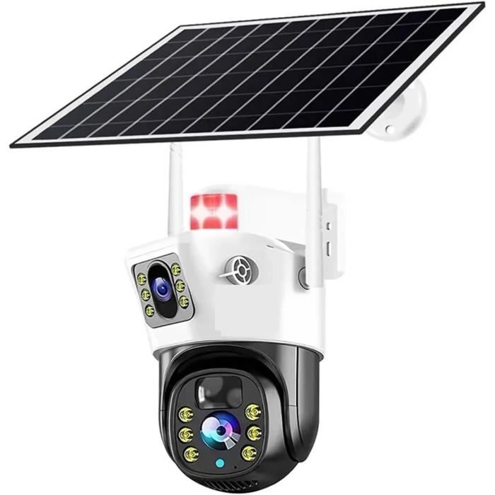 Caméra De Surveillance Extérieure BEENOZO 6MP - Double Objectif, Panneau Solaire, Vision Nocturne Couleur, Détection Humaine, WiFi 2,4G - IP66