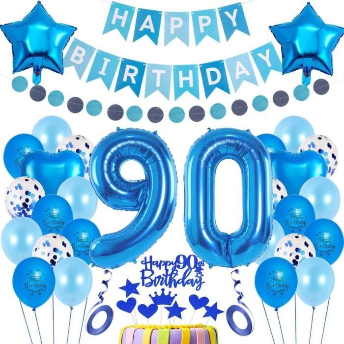 Ballon 90 Ans Homme Bleu,Décoration 90 Ans Anniversaire,Bleu ...