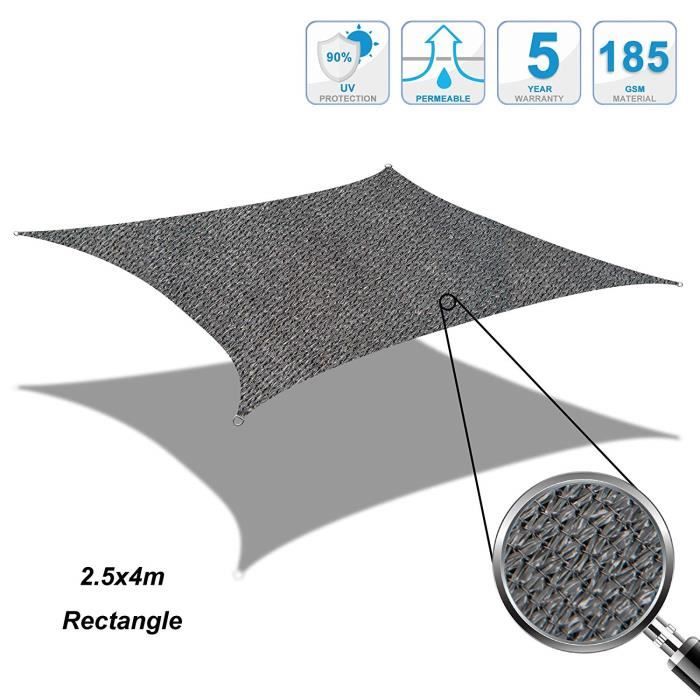 Voile D ombrage Cool Area Toile Solaire Rectangle 2 5 X 4 M tres 