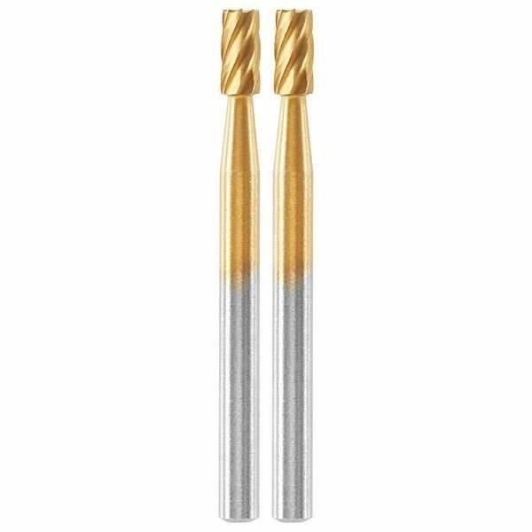 sourcing map Lot de 2 fraises à bout sphérique 4 mm de diamètre 17 mm de longueur de coupe 4 mm Tige en acier rapide 2 cannelures hélicoïdales CNC Upcut