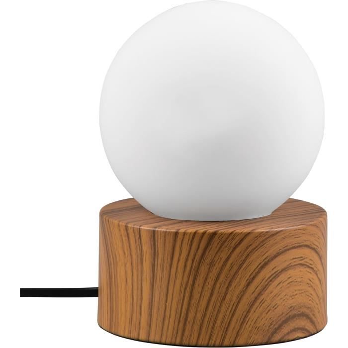 Leuchten Lampe De Table Countess R59051035, Métal Aspect Bois, Verre ...