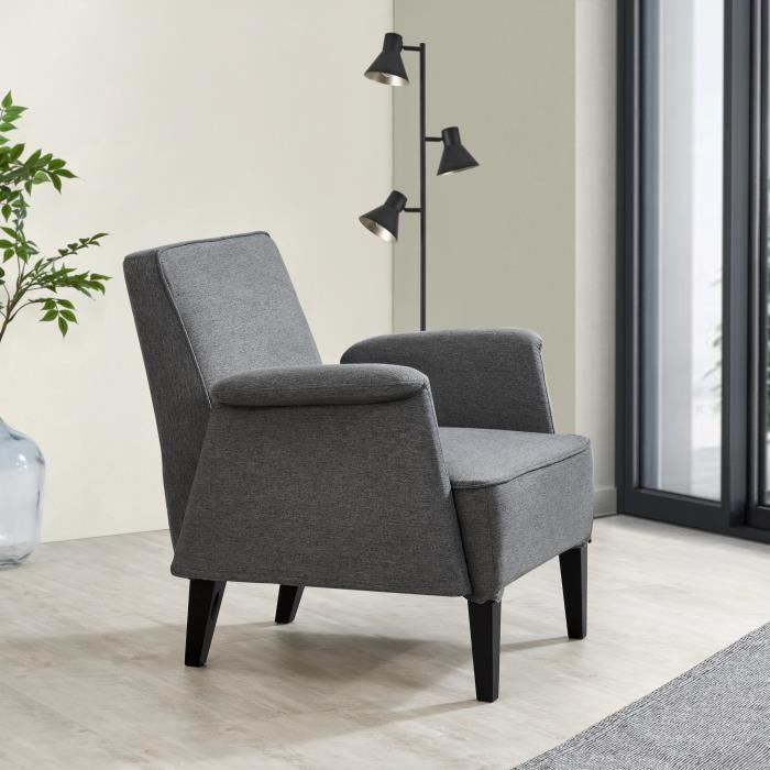 fauteuil de salon diespeck 82 x 78,5 x 77 cm gris foncé noir