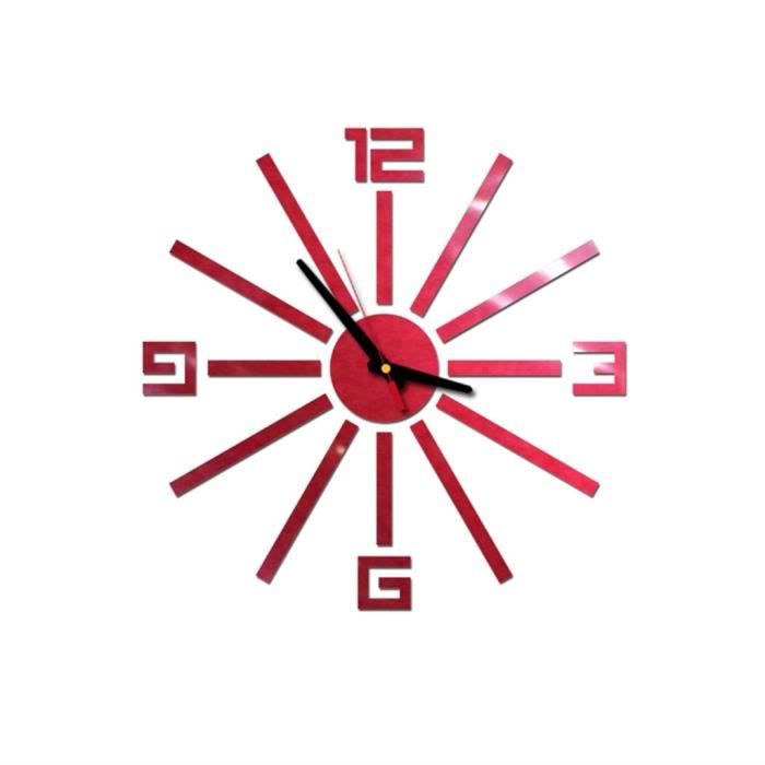 3D DIY Chiffres Romains Acrylique Miroir Wall Sticker Horloge Décor À