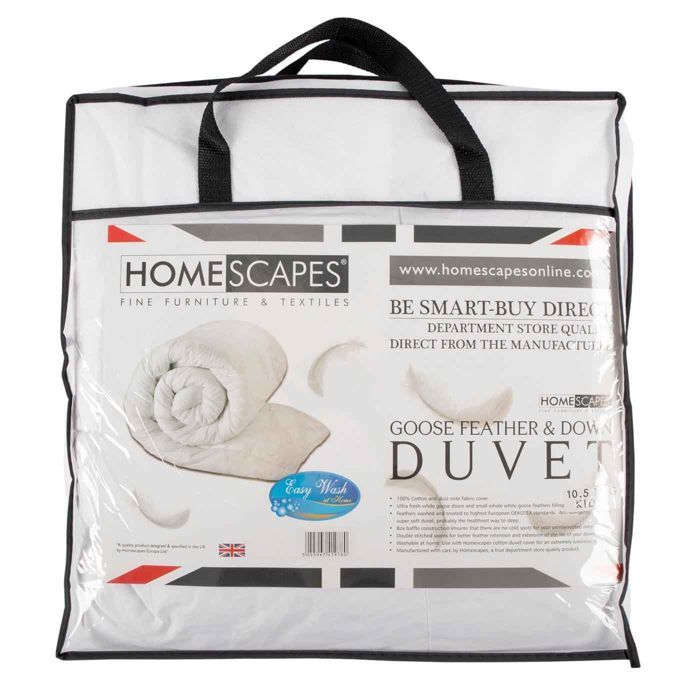 HOMESCAPES Couette enfant 120 x 150 cm en plumes et duvet d'oie, 485 g/m&sup2;