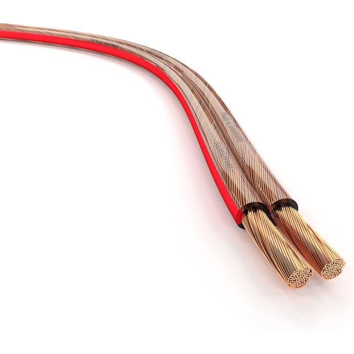 KabelDirekt 40m Cable d'enceinte (2x2,5 mm² cable Haut-Parleur