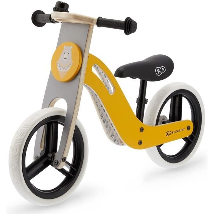 Kinderkraft Velo Draisienne En Bois Uniq 12 Pouces A Partir De 2 Ans Couleur Jaune Cdiscount Jeux Jouets