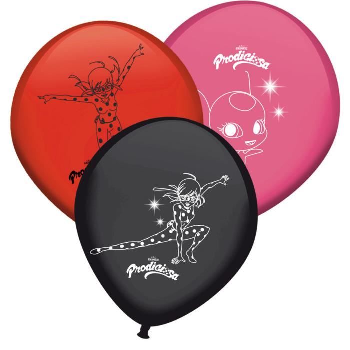 8 Ballons Miraculous Ladybug Anniversaire Fete Enfant Rouge Noir Rose Cdiscount Maison