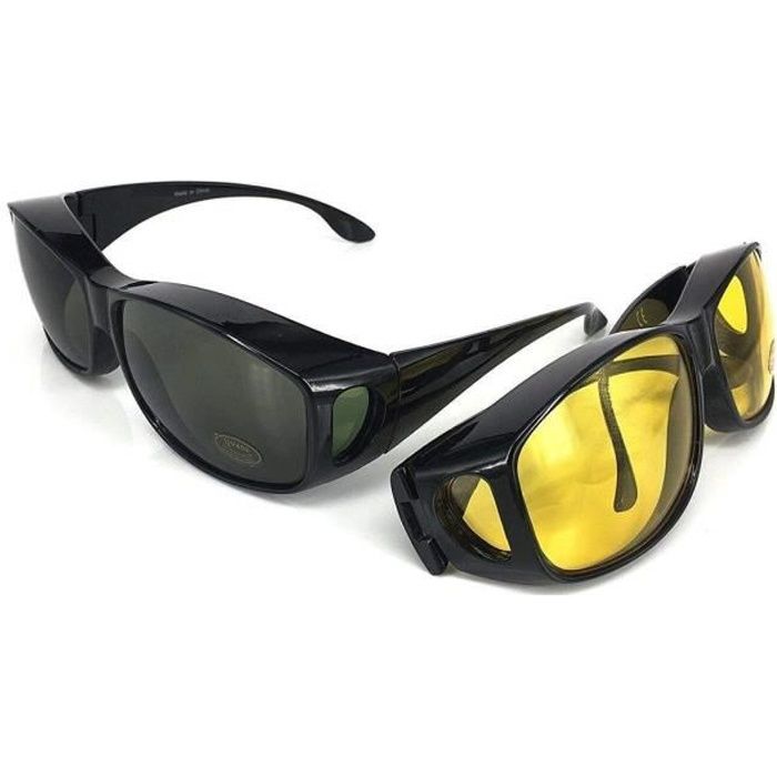 Lunettes sur-lunettes conduite de nuit - Vision nocturne - Anti  éblouissement - Cdiscount Bijouterie