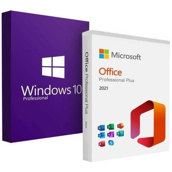 Pack Windows 10 Pro – Microsoft – Office 2021 Pro – Téléchargement – Clé dactivation – Assistance gratuite