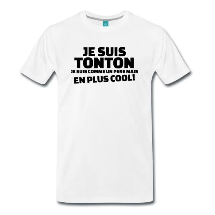 Citation Tonton Un Pere En Plus Cool T Shirt Premium Homme De Spreadshirt Blanc Cdiscount Bagagerie Maroquinerie