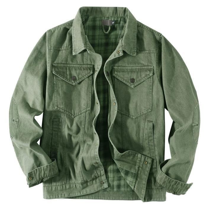 Veste Jean Verte Homme Blouson En Jean Homme Veste Denim Multi
